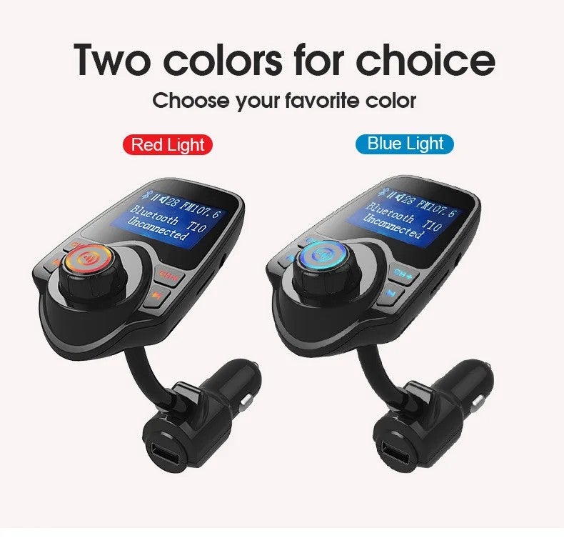 Bluejw Long Pole Car AUX Bluetooth FM Transmitter, BT5.0 MP3 Player, 3.1A Fast Charging USB Car Charger, Automobile Charger for Phone - Image 4